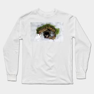 Christmouse  christmas mouse in a  snow house Long Sleeve T-Shirt